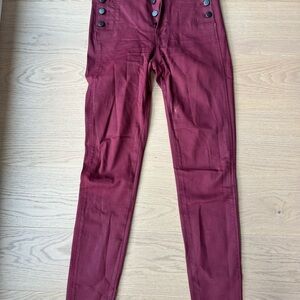 J Brand Women's High Rise Burgundy Jeans